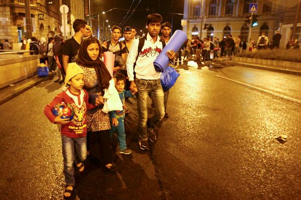 Migrants arrive in Austria