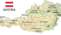 austria states map with capitals