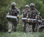 Austrian Armed Forces soldiers participating in mandatory service training.