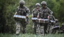Austrian Armed Forces soldiers participating in mandatory service training.