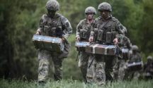 Austrian Armed Forces soldiers participating in mandatory service training.