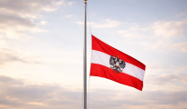 Austrian flag at half-mast