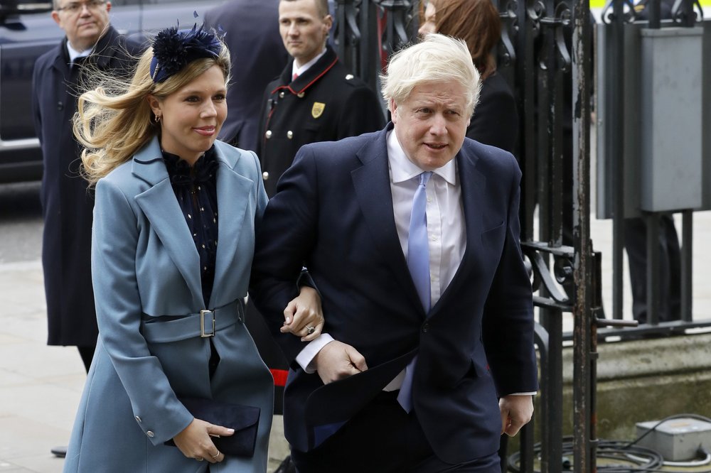 Britain's Prime Minister Boris Johnson and his partner Carrie Symonds