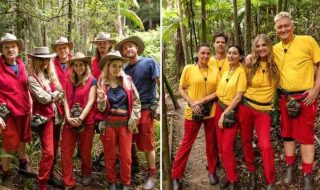 Cast members of Dschungelcamp 2026 including Gil Ofarim and Claudia Obert.