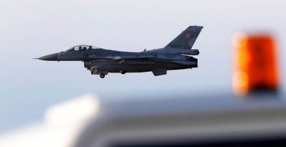 NATO fighter jet conducting air defense patrol over Baltic airspace.