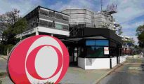 Exterior view of the ORF public broadcasting center building in Vienna.