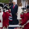 President Donald Trump and first lady Melania Trump participate in a Memorial Day ceremony