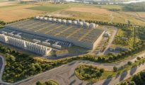 Modern technology data center exterior representing Google's multi-billion-euro project in Kronstorf, Upper Austria.